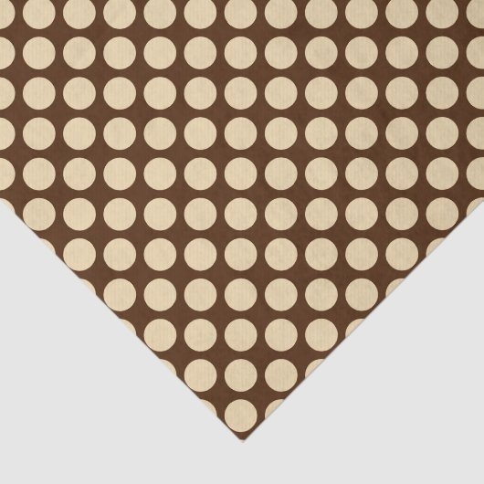 Grote retro-stippen - tint en chocoladebruin tissuepapier (Detail)
