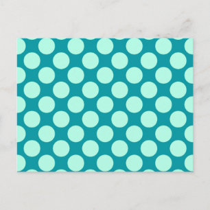 Grote retro-stippen - turquoise en aqua briefkaart