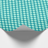 Grote retro-stippen - turquoise en aqua cadeaupapier (Hoek)