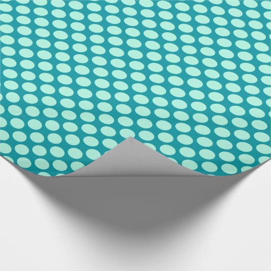Grote retro-stippen - turquoise en aqua cadeaupapier (Hoek)
