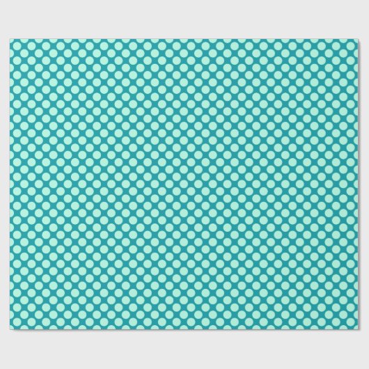 Grote retro-stippen - turquoise en aqua cadeaupapier (Vlak)