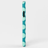 Grote retro-stippen - turquoise en aqua Case-Mate iPhone case (Achterkant/rechts)