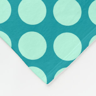 Grote retro-stippen - turquoise en aqua fleece deken