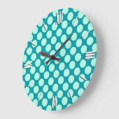 Grote retro-stippen - turquoise en aqua klok (Hoek)