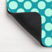 Grote retro stippen - turquoise en aqua muismat (Hoek)