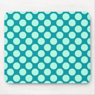 Grote retro stippen - turquoise en aqua muismat