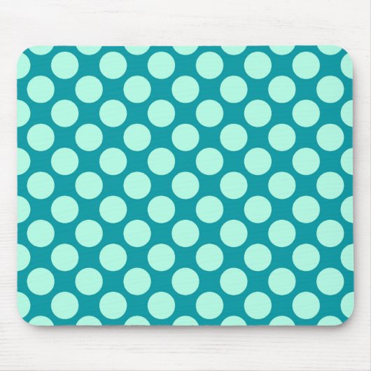 Grote retro stippen - turquoise en aqua muismat (Voorkant)