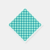 Grote retro-stippen - turquoise en aqua servetten (Hoek)