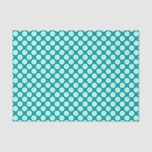 Grote retro-stippen - turquoise en aqua tissuepapier (Voorkant)