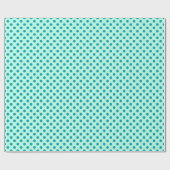 Grote retro-stippen - turquoise op aqua cadeaupapier (Vlak)