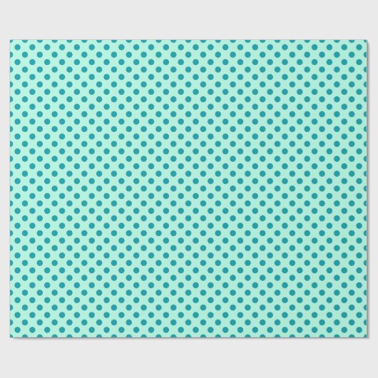 Grote retro-stippen - turquoise op aqua cadeaupapier (Vlak)