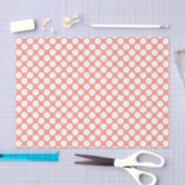 Grote retro-stippen - wit en koraalroze tissuepapier (Craft)