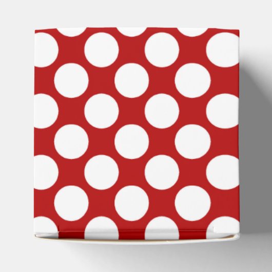 Grote retro stippen - wit en rood bedankdoosjes (Bovenkant)