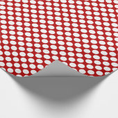 Grote retro stippen - wit en rood cadeaupapier (Hoek)