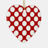 Grote retro stippen - wit en rood keramisch ornament (Rechts)