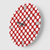 Grote retro stippen - wit en rood klok (Hoek)