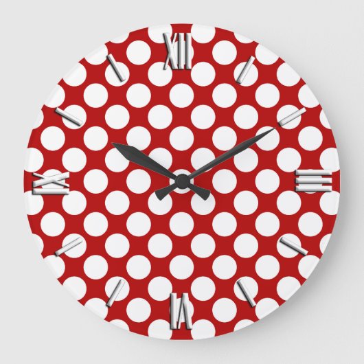 Grote retro stippen - wit en rood klok (Voorkant)