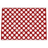 Grote retro stippen - wit en rood large cadeautasje (Voorkant)