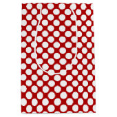 Grote retro stippen - wit en rood medium cadeauzakje (Voorkant)