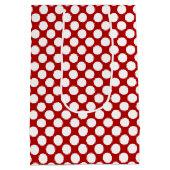 Grote retro stippen - wit en rood medium cadeauzakje (Achterkant)
