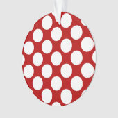 Grote retro stippen - wit en rood ornament (voorkant)