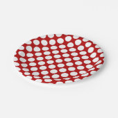 Grote retro stippen - wit en rood papieren bordje (Gekanteld)