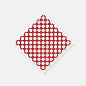 Grote retro stippen - wit en rood servetten (Hoek)