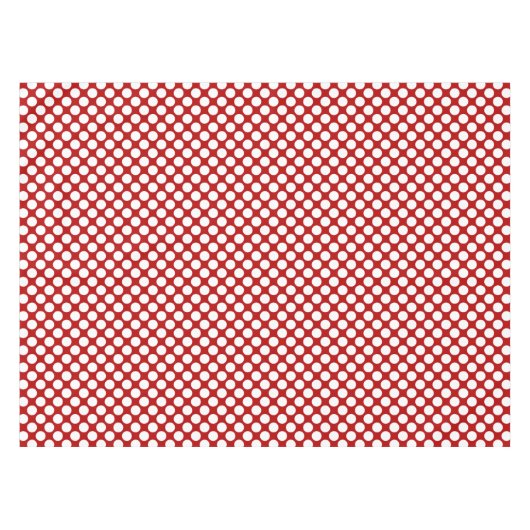 Grote retro stippen - wit en rood tafelkleed (Voorkant (Horizontaal))