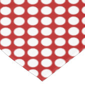 Grote retro stippen - wit en rood tafelkleed (Gekanteld)