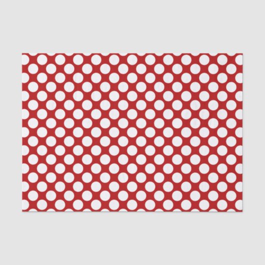 Grote retro stippen - wit en rood tissuepapier (Voorkant)