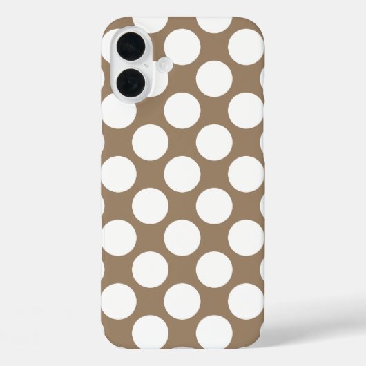 Grote retro-stippen - wit en tauptan Case-Mate iPhone case (Achterkant)