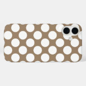 Grote retro-stippen - wit en tauptan Case-Mate iPhone case (Achterkant (horizontaal))
