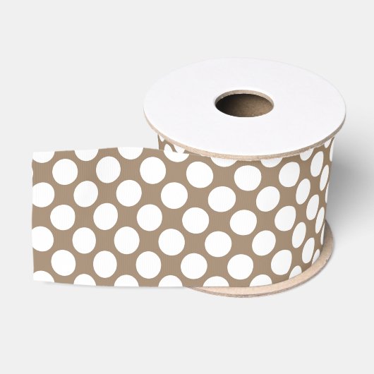 Grote retro-stippen - wit en tauptan grosgrain lint (Spoel)