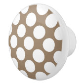 Grote retro-stippen - wit en tauptan keramische knop (Rechts)