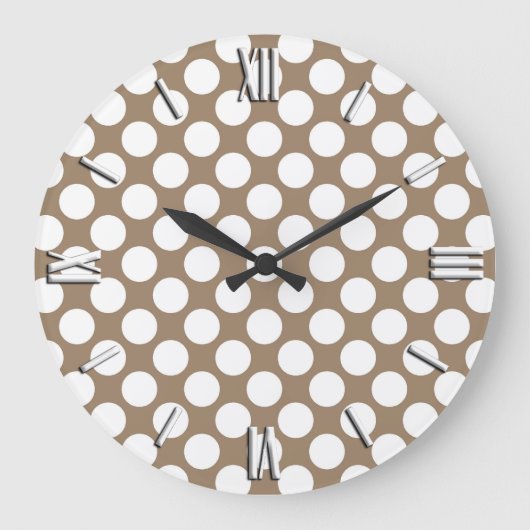 Grote retro-stippen - wit en tauptan klok (Voorkant)