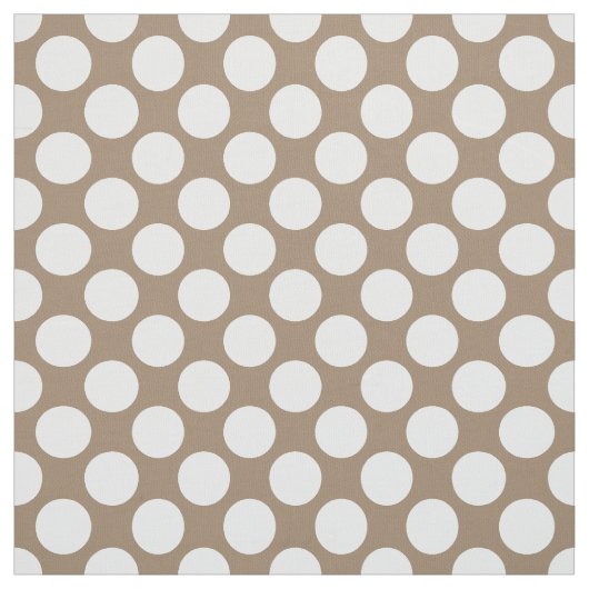 Grote retro-stippen - wit en tauptan stof (Swatch)