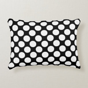Grote retro stippen - wit en zwart decoratief kussen