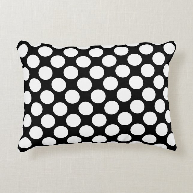 Grote retro stippen - wit en zwart decoratief kussen (Voorkant)