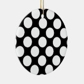 Grote retro-stippen - wit en zwart keramisch ornament (Rechts)