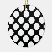 Grote retro-stippen - wit en zwart keramisch ornament (Links)