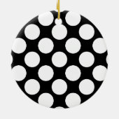 Grote retro-stippen - wit en zwart keramisch ornament (Achterkant)