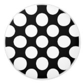 Grote retro-stippen - wit en zwart keramische knop (Voorkant)
