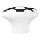 Grote retro-stippen - wit en zwart keramische knop (Zijkant)