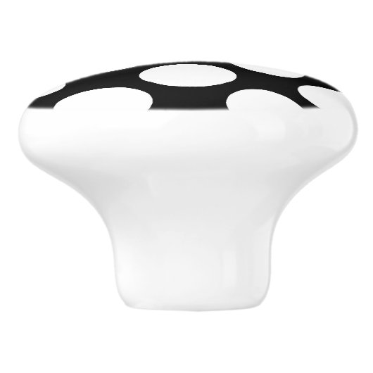 Grote retro-stippen - wit en zwart keramische knop (Zijkant)