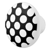 Grote retro-stippen - wit en zwart keramische knop (Rechts)