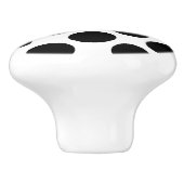 Grote retro-stippen - zwart-wit keramische knop (Zijkant)