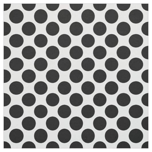 Grote retro-stippen - zwart-wit stof (Swatch)