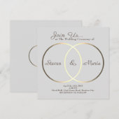 Grote reus kruiste gouden ringen kaart (Voorkant / Achterkant)