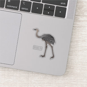 Grote rhea vogel cartoon illustratie  sticker