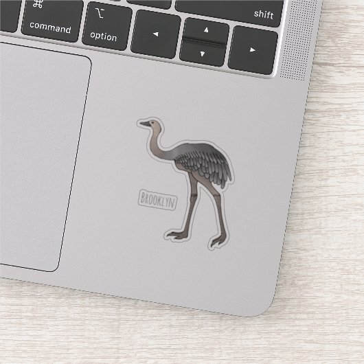 Grote rhea vogel cartoon illustratie  sticker (Detail)